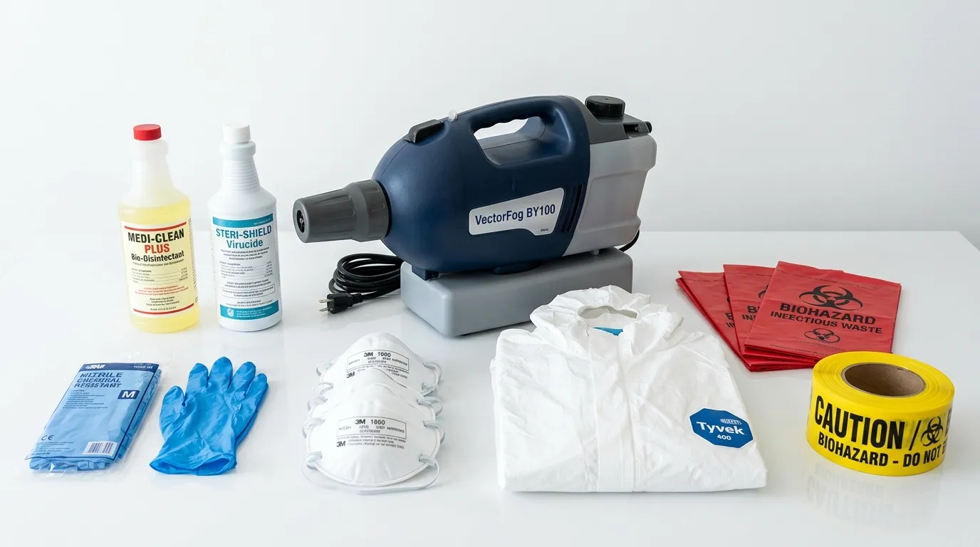 Professional biohazard remediation crew working in Lovejoy